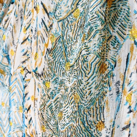 Love Stich S/M off the shoulder abstract print balloon sleeve top | boho, summer - Picture 9 of 9